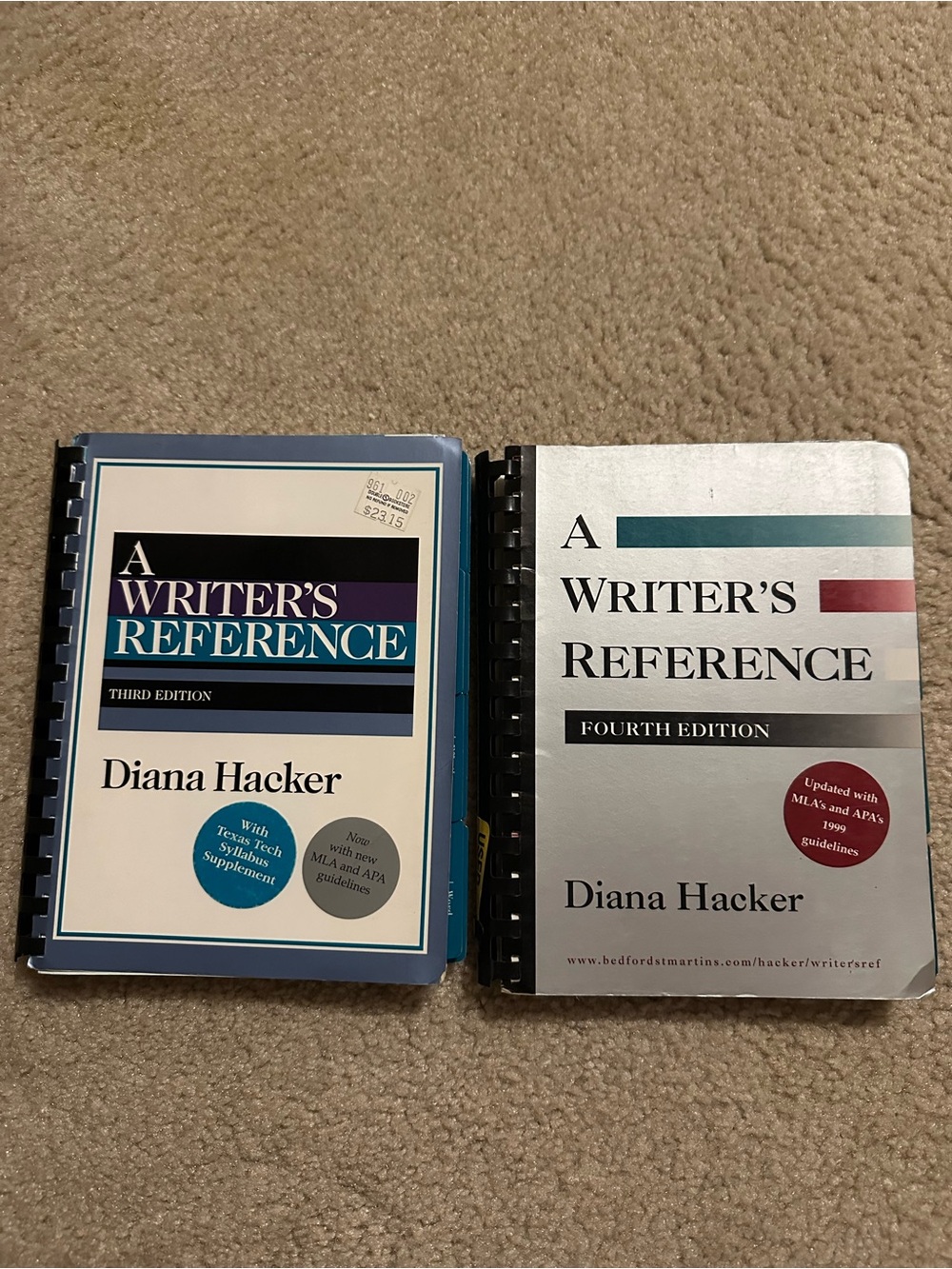 A writers reference 3rd and 4th edition